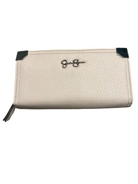 Jessica Simpson Taupe Zip Around Wallet Animal Print Lining Card Holder Clutch